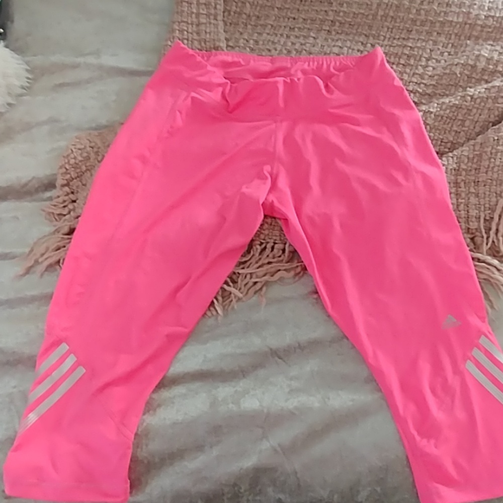 Super cute hot pink addidas workout pant size larg